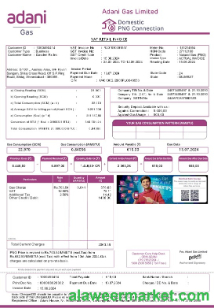 India Adani business utility bill template in Word and PDF formats